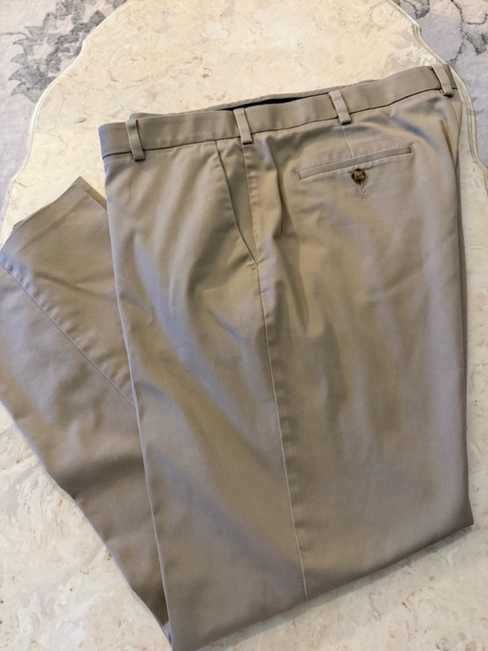 Men's Classic Flat-Front TravelSmart Khaki Dress Pants